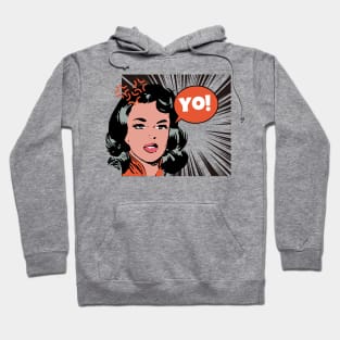 Oranye Comic Yo!: Playful Pop Culture Charm Hoodie